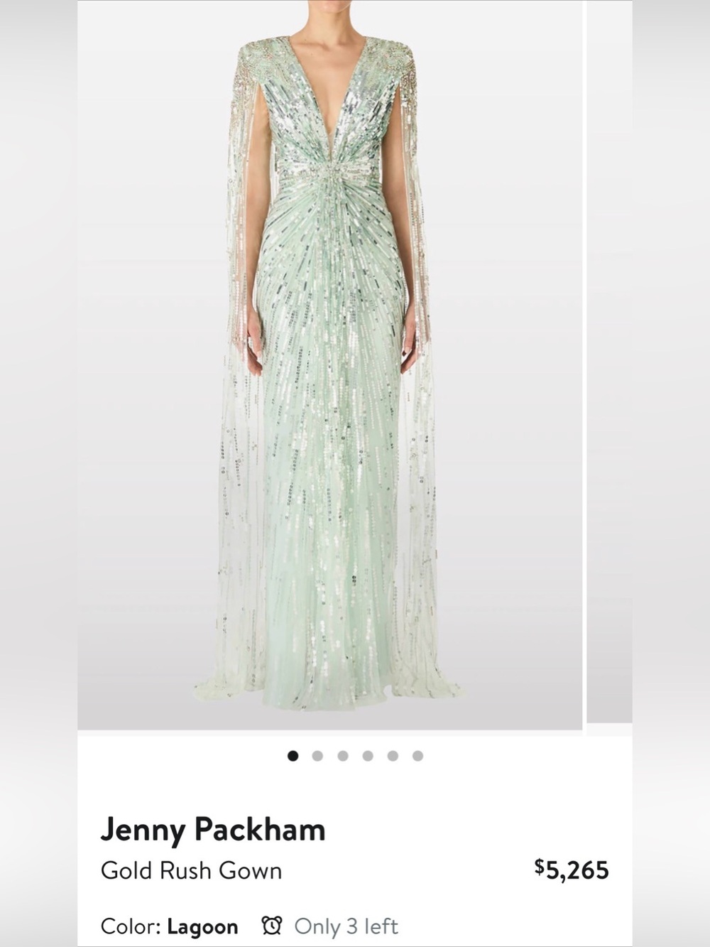 Jenny Packham Gold Rush Gown - Lagoon Color